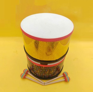 เครื่องดนตรีเคาะจังหวะออร์ฟแบบขายส่ง กลองมือหนังแกะขนาด 10 นิ้ว ของเล่นกลองตีพื้นพร้อมไม้ตี  ของเล่นดนตรีเพื่อการศึกษา - Product Image 2