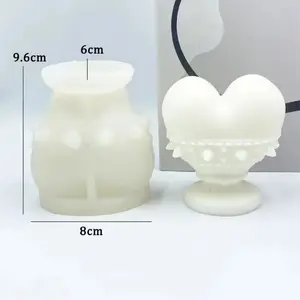 Moldes de velas em forma de coração e bola 3D para fazer aromaterapia, cera de abelha, sabão, loção, barra, cera, crayon, decoração de bolos