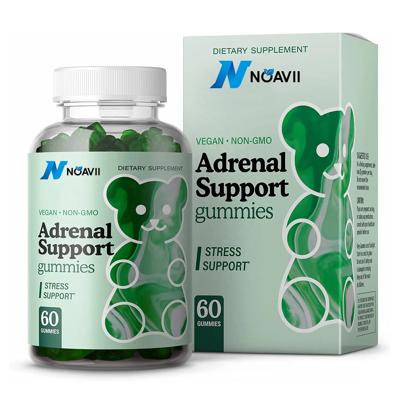 Özel etiket desteği Adrenal desteği Gummies besin takviyesi Ashwagandha Rhodiola kutsal fesleğen yaprağı ve Astragalus kök