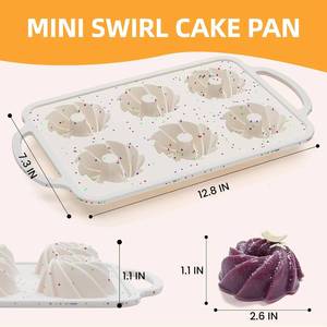 MUYULINS - Molde para Cupcakes de Silicona Grande, Color Beige, 6 Tazas, Antiadherente, Libre de BPA, con Marco Reforzado de Metal, Apto para Horno, Estilo Americano - Product Image 5