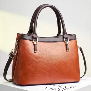 2024 brand custom top grain fashion cheap multipurpose large leather tote handbag manufacturer