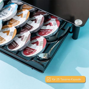 Tiroir <span class=keywords><strong>coulissant</strong></span> en métal pour capsules de café, organiseur de <span class=keywords><strong>rangement</strong></span> pour bureau, maison, <span class=keywords><strong>cuisine</strong></span>, comptoir, capacité de <span class=keywords><strong>60</strong></span> dosettes - Product Image 6