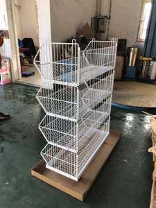 Panier à provisions empilé en fil métallique avec roues et roulettes style mobile pour la promotion et l'affichage - Product Image 4