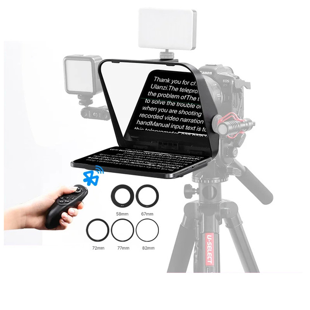 Ulanzi RT02 Universal Teleprompter Prompter DSLR Camera Smartphone Tablet Laptop Teleprompter Live Streaming Video Recording