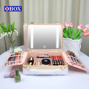 Estuche de Maquillaje Portátil OBOX Rosa, Set de Regalo con Asa Suave y Cierre para Uso Diario, Primavera 2025, Material ABS - Product Image 2
