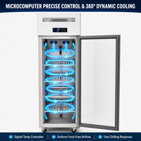 Réfrigérateur vertical mince à porte vitrée pour boissons, refroidissement dynamique, refroidisseur commercial avec éclairage pour thé boba et desserts