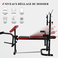 Banc de gymnastique avec haltérophilie réglable, équipement de presse pour banc d'entraînement, support d'haltères, support d'haltères pour usage domestique personnalisé, vente en gros OEM