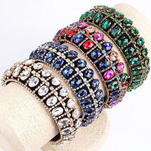 Serre-têtes baroques en cristal Hua Liyu pour femmes – Accessoires de cheveux élégants blancs, bleu marine, verts – Coiffe pour le quotidien HH0243 - Product Image 1