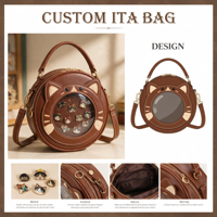 Tas bahu Ita kustom berbentuk Alien pabrikan tas wanita dengan desain pola hewan berbeda MOQ rendah