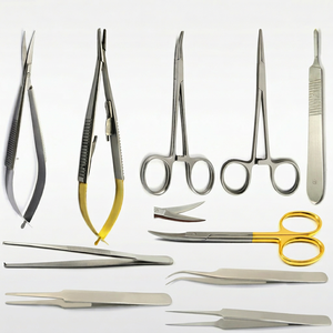 Pinces microchirurgicales, ciseaux, instruments de chirurgie manuels pour petits animaux, kit d'instruments vétérinaires en acier inoxydable CE - Product Image 1