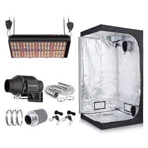 New Grower Full Spectrum LED Grow Light Indoor Kit 2X2 Hydroponics Plant Tent 600D Canvas with 4 Inch Smart Ventilation System