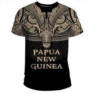 Sublimation Papouasie-Nouvelle-Guinée T-Shirt personnalisé à manches courtes PNG Tribal <span class=keywords><strong>Mélanésie</strong></span> Sport Style Surdimensionné Col Rond T-shirts - Product Image 1