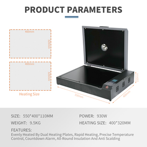 Forno DTF A2 da 16 Pollici Asciugatore DTF Formato A3+ A4 Forno per Trasferimento a Caldo di Pellicola PET e Polvere Termofusibile per Stampante DTF per la Stampa di T-Shirt - Product Image 4