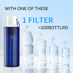 Botellas de agua con filtro de carbón activado reutilizables aisladas con pajitas sin BPA para acampar al aire libre y emergencias - Product Image 5