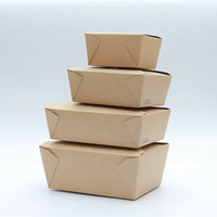 Boîtes d'emballage pour repas en papier kraft recyclable et personnalisable, avec couvercle, pour sushis, nouilles, plats à emporter, de la marque Chinese Bio Fast Food