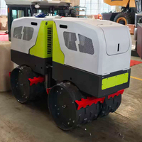 Rouleau compacteur à pneus à double tambour vibrant certifié EPA de 3 tonnes, neuf, bulldozer neuf, rouleau compacteur routier CE