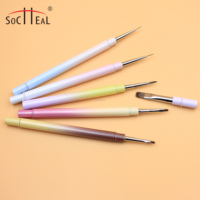 Ongles Nouveaux Produits Double Extrémité Gradient Couleur Métal Poignée Gel UV Manucure Peinture Dessin Outil Professionnel Nylon Nail Art Stylo