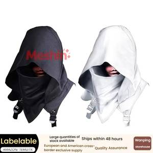 Cape à capuche d'assassin médiéval MS, cape de cosplay d'Halloween, ensemble écharpe tactique coupe-vent pour l'extérieur - Product Image 1