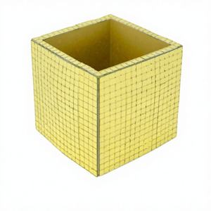 Porte-bougie en verre mosaïque moderne au design personnalisé, porte-bougie en verre mosaïque moderne, fait main, fortement parfumé, en forme de fleur, design luxueux - Product Image 1