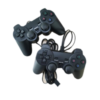 Manette de jeu filaire noire pour PC, manettes doubles pour PS2, pour console PS2, double vibration, double manette de jeu