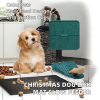 Tapis de léchage carré en silicone à ventouse pour chien, mangeoire lente, anti-ennui et anti-anxiété, compatible yaourt, pour tous animaux de compagnie - Vente en gros
