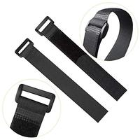 Sangle de fixation en nylon auto-agrippante avec boucle réglable, noire et blanche