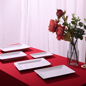 Assiette en porcelaine rectangulaire de conception classique de vente chaude plat de dîner en gros pour les hôtels, les restaurants et les services de restauration - Product Image 4