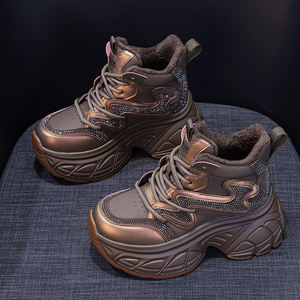 <span class=keywords><strong>Scarpe</strong></span> da corsa da donna autunnali <span class=keywords><strong>scarpe</strong></span> da papà 9cm <span class=keywords><strong>con</strong></span> <span class=keywords><strong>tacco</strong></span> nascosto in maglia <span class=keywords><strong>con</strong></span> lacci altezza superiore-aumento del nuovo stile di celebrità di Internet Versatile - Product Image 1