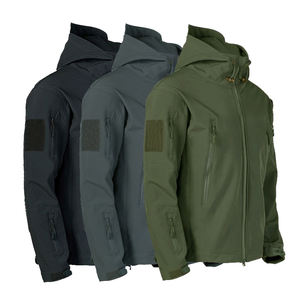 Coupe-vent softshell pour hommes, imperméable, chaud, avec capuche, pour l'hiver - Product Image 4