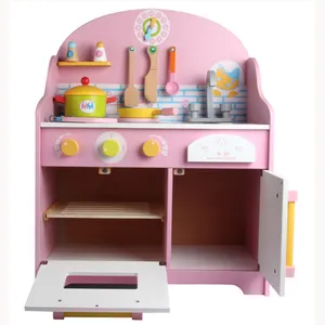 Set Mainan Dapur Anak Perempuan, Set Mainan Dapur Kayu Palsu Dapur