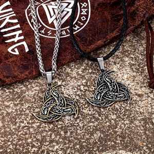 Collares con Nudo Celta y Grabado Vikingo para Hombre, Colgante de Acero Inoxidable con Cadena, Joyería Punk de Moda para Mujer, Nuevos Accesorios, Regalo, Venta al por Mayor - Product Image 4