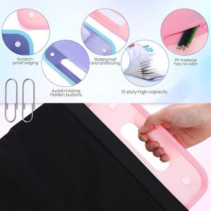 Carpetas de archivos Fulmoon <span class=keywords><strong>A4</strong></span>, organizador de documentos portátil Vertical de 13 bolsillos, etiquetas novedosas de 9,45 \ "X 14,17 \" para luz de oficina y escuela - Product Image 4