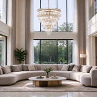 Tubes en verre transparent avec cadre en fer doré pour décoration intérieure moderne, lustre linéaire rétro glamour