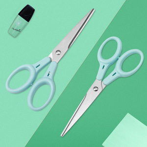 Stainless Steel Office Scissors Straight Head Blue For Home Paper Cutting And Craft DIY - Product Image 2