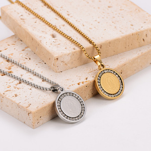 Collana con Ciondolo della Vergine di Guadalupe in Oro 18k per Donne, <span class=keywords><strong>Gioielli</strong></span> Religiosi Cristiani alla Moda - Product Image 3