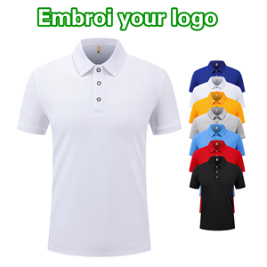 T-shirt d'été à manches courtes pour homme en viscose/coton, anti-plis, avec logo brodé personnalisé, vente en gros OEM/ODM pour le <span class=keywords><strong>golf</strong></span> - Product Image 1