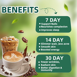 OEM/ODM Ingredientes herbales naturales para una piel suave, eliminan arrugas, apoyan la energía, glutatión, colágeno, café con chia - Product Image 4