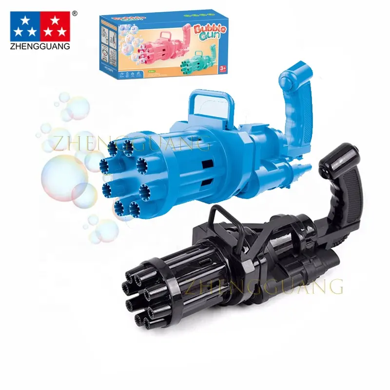 Zhengguang elektrikli kabarcık silah oyuncak üfleme Blaster sabun açık oyuncak otomatik Gatling kabarcık makinesi silah çocuklar için