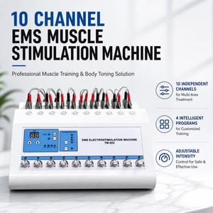 Máquina de Electroestimulación Pasiva Gimnasia EMS <span class=keywords><strong>Electroestimulador</strong></span> de 10 Canales para Rostro, Cuerpo y Senos - Product Image 2
