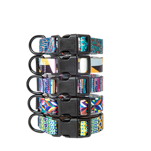 Produits pour animaux de compagnie : Ensembles de colliers et laisses pour chiens personnalisables en polyester imprimé, ajustables et tendance, avec sublimation, pour petits chiens - Product Image 1