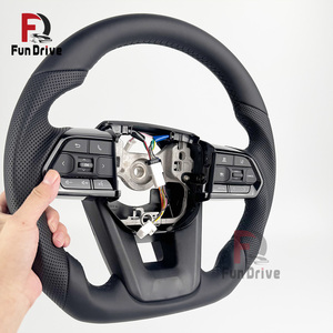 Volante de Coche con Empuñadura de Cuero Perforado Negro para Toyota Hilux Revo <span class=keywords><strong>LC</strong></span> 70 79 LC300 Land Cruiser Fortuner 2017-2021 - Product Image 1