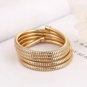 Hot selling European and American gold bracelet 5 flat wire memory silver bracelet wire ring DIY jewelry accessories