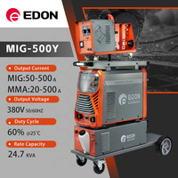 Soudeuse MIG EDON industrielle robuste 380 V à inverseur, gaz et sans gaz, 500 ampères avec alimentation par fil