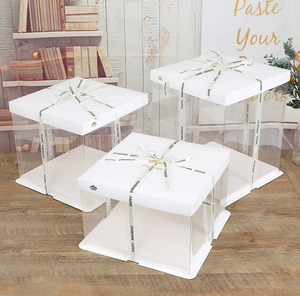 Custom size beautiful disposable pvc and pet plastic packing cake transparent gift box