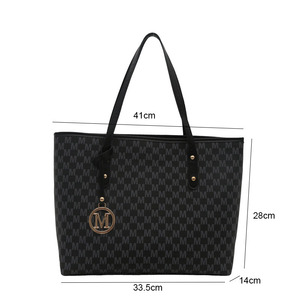 Sang trọng PU da túi xách cho phụ nữ thiết kế lấy cảm hứng từ top-xử lý PURSE đôi Dây đeo vai thanh lịch màu đen Tote Túi - Product Image 2