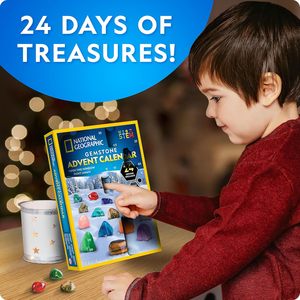 Calendario dell'Avvento con Gemme per Bambini, 24 Gemme da Scoprire Ogni Giorno, Collezione Completa di Rocce, Mini Kit di Scavo per Gemme - Product Image 6