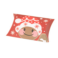 Vente en gros de boîtes de bonbons chocolats pliantes style oreiller petites boîtes cadeaux en papier de Noël