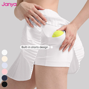 Janya rok pendek wanita pinggang tinggi bawaan rok tenis berlipat Mini cepat kering latihan olahraga kebugaran Gym bernapas - Product Image 5