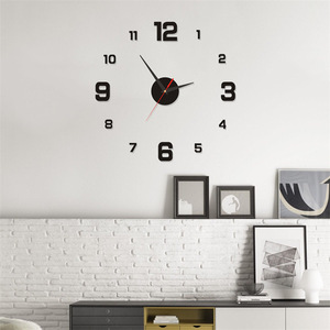 Orologio da <span class=keywords><strong>parete</strong></span> moderno 3D fai da te senza cornice acrilico muto digitale specchio adesivo da <span class=keywords><strong>parete</strong></span> orologio al quarzo per la decorazione dell'home Office - Product Image 2