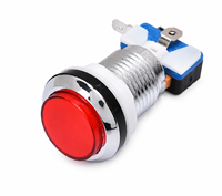 LECHUANG Bouton poussoir d'arcade à bord métallique rond avec couvercle en acrylique pour machine à grue et machine de jeu à monnayeur, Pièces détachées (Anglais)